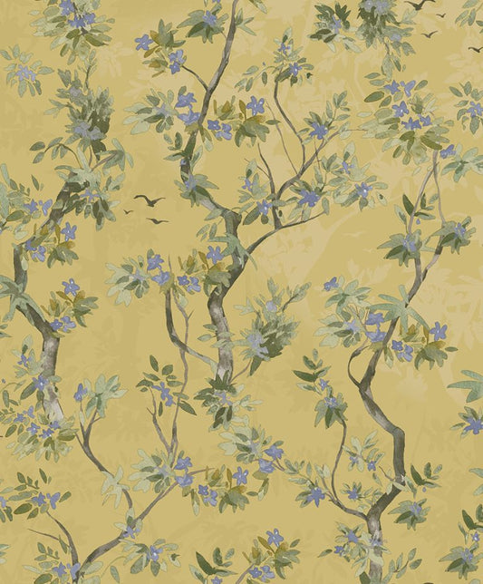 Folia - Blossoming Tree Wallpaper - Ochre - Discontinuing - Last 4 Rolls