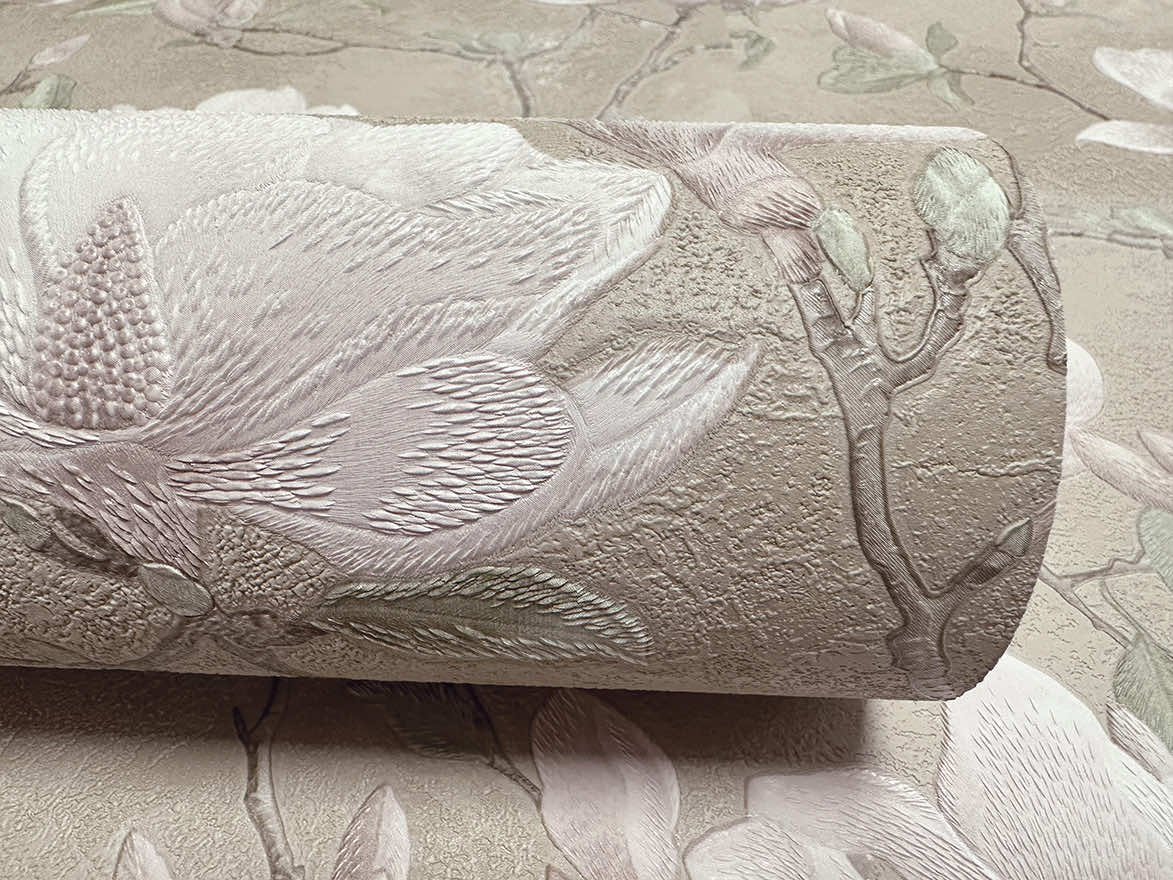 Petalina Textured Wallpaper - Beige/Pink