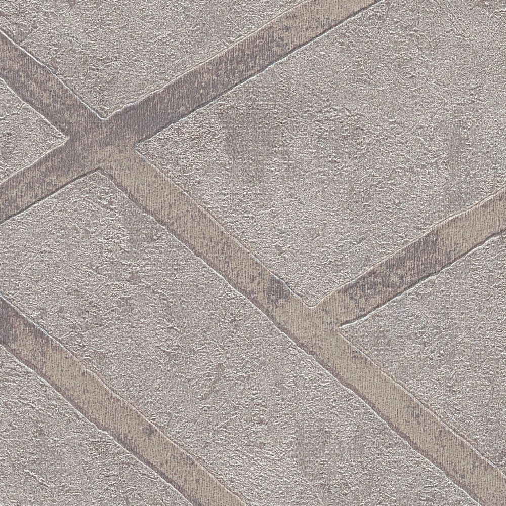 Geo Concrete Wallpaper - Grey Metallic - Discontinuing