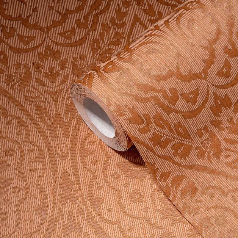 Textured Damask Textured Wallpaper - Orange