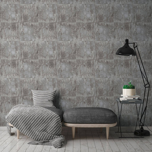 Industrial Wall Wallpaper Self Adhesive - Concrete Grey