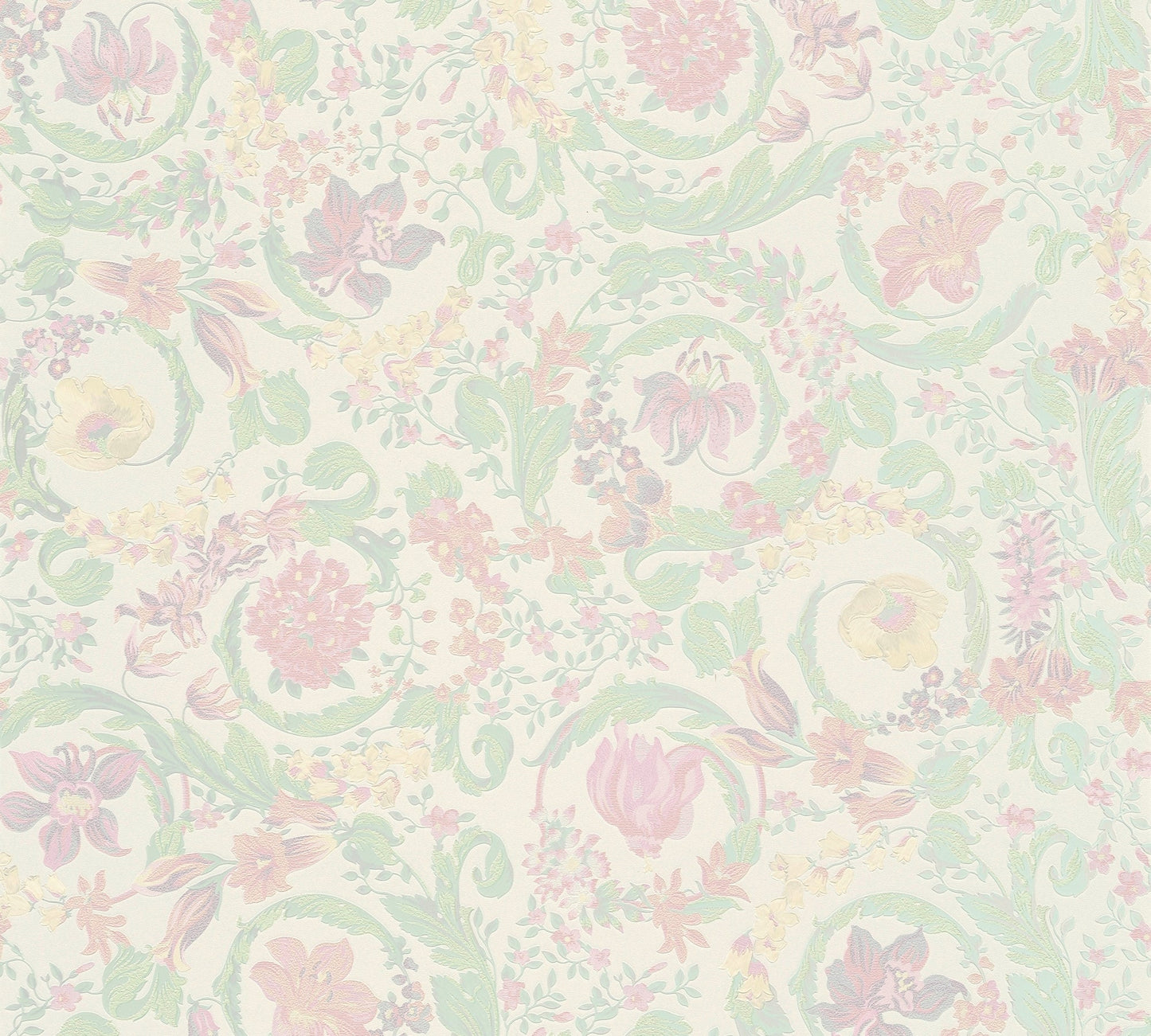 Sample - Versace Satin Wallpaper - Soft Pastel