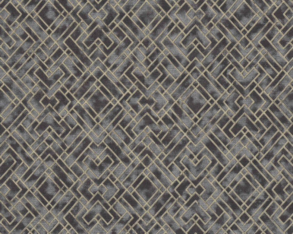 Sample - Geo Parquet Wallpaper (Metropolitan Stories 3 Collection) - Black