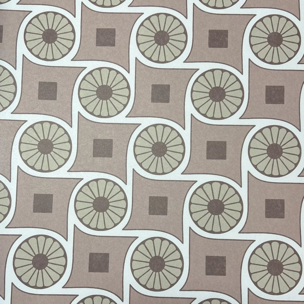 Retro Oranges Wallpaper - Purple/Taupe