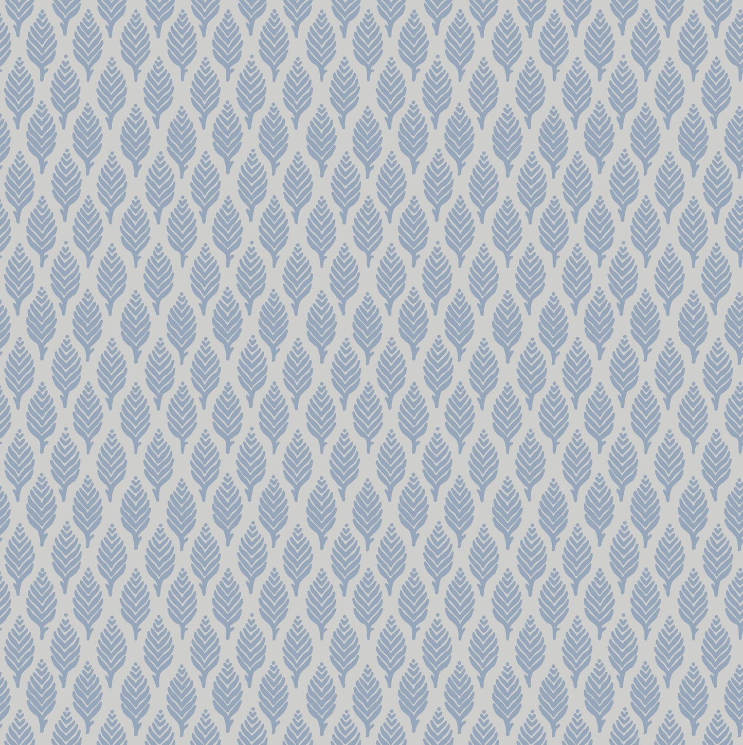 Sample - Dun Diamond Leaves Wallpaper - Blue