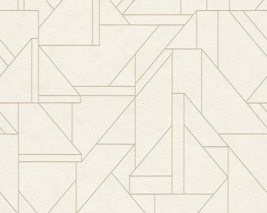 Metro Deco Lines (Metropolitan Stories 3 Collection) - Cream/White
