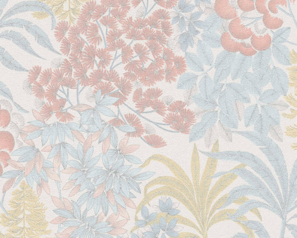Sample - Floral Bliss Wallpaper (Metropolitan Stories 3 Collection) - Blue/Pink