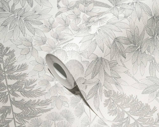 Floral Bliss Wallpaper (Metropolitan Stories 3 Collection) - White/Grey