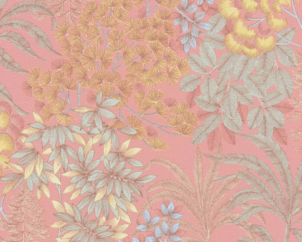 Sample - Floral Bliss Wallpaper (Metropolitan Stories 3 Collection) - Pink/Pink