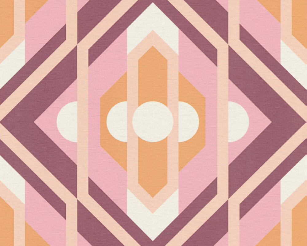 Sample - Vibrant Retro Fusion Wallpaper - Purple/Pink