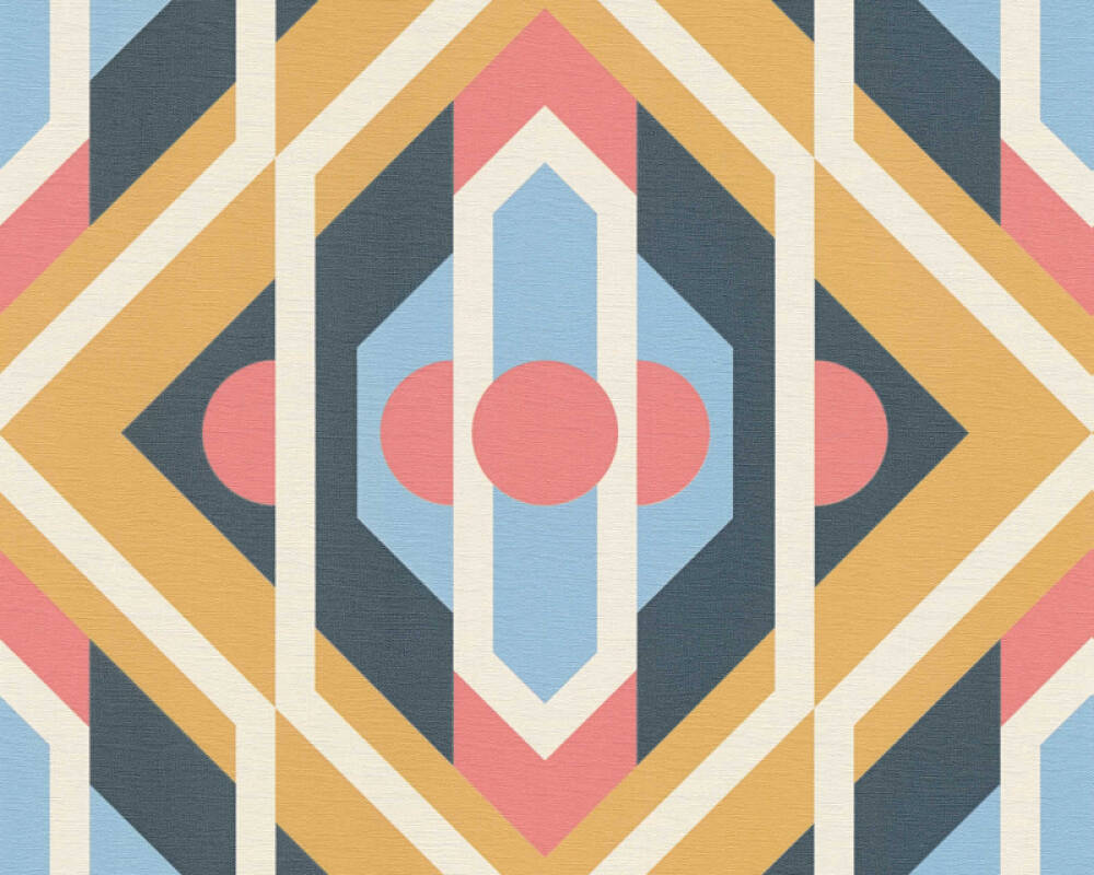 Sample - Vibrant Retro Fusion Wallpaper - Yellow/Blue