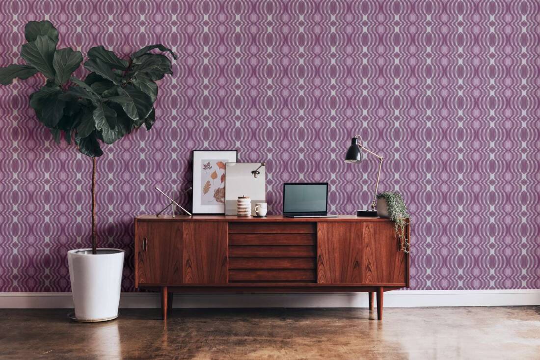 Seeing Double Retro Wallpaper - Purple