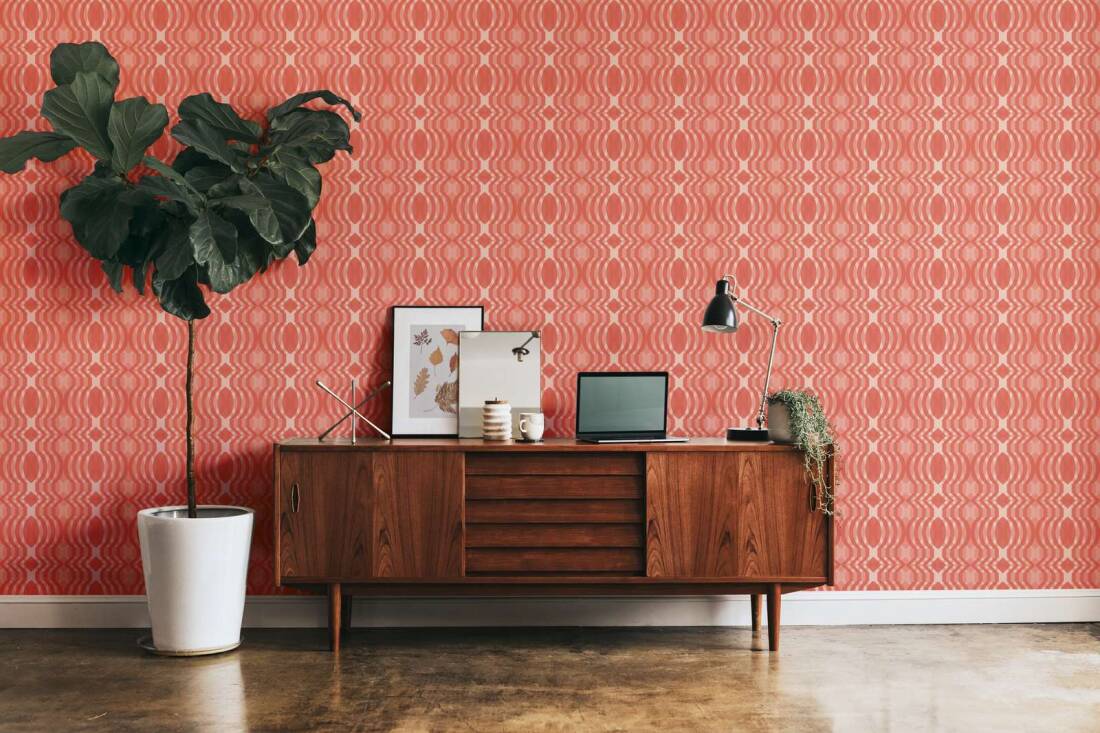 Seeing Double Retro Wallpaper - Red