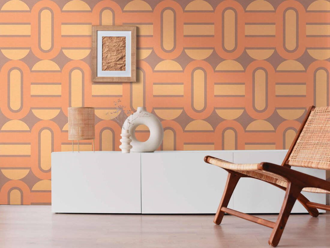 Retroholic Retro Wallpaper - Orange