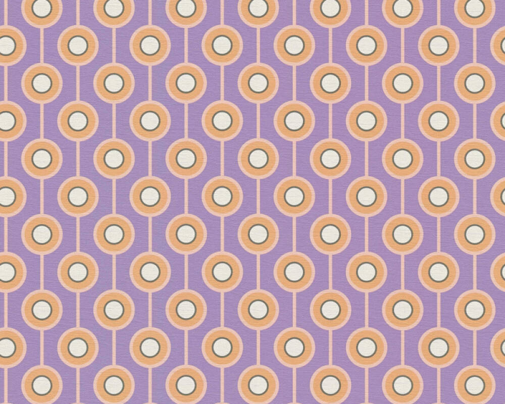Sample - Vintage Dotted Wallpaper - Purple/Yellow Green