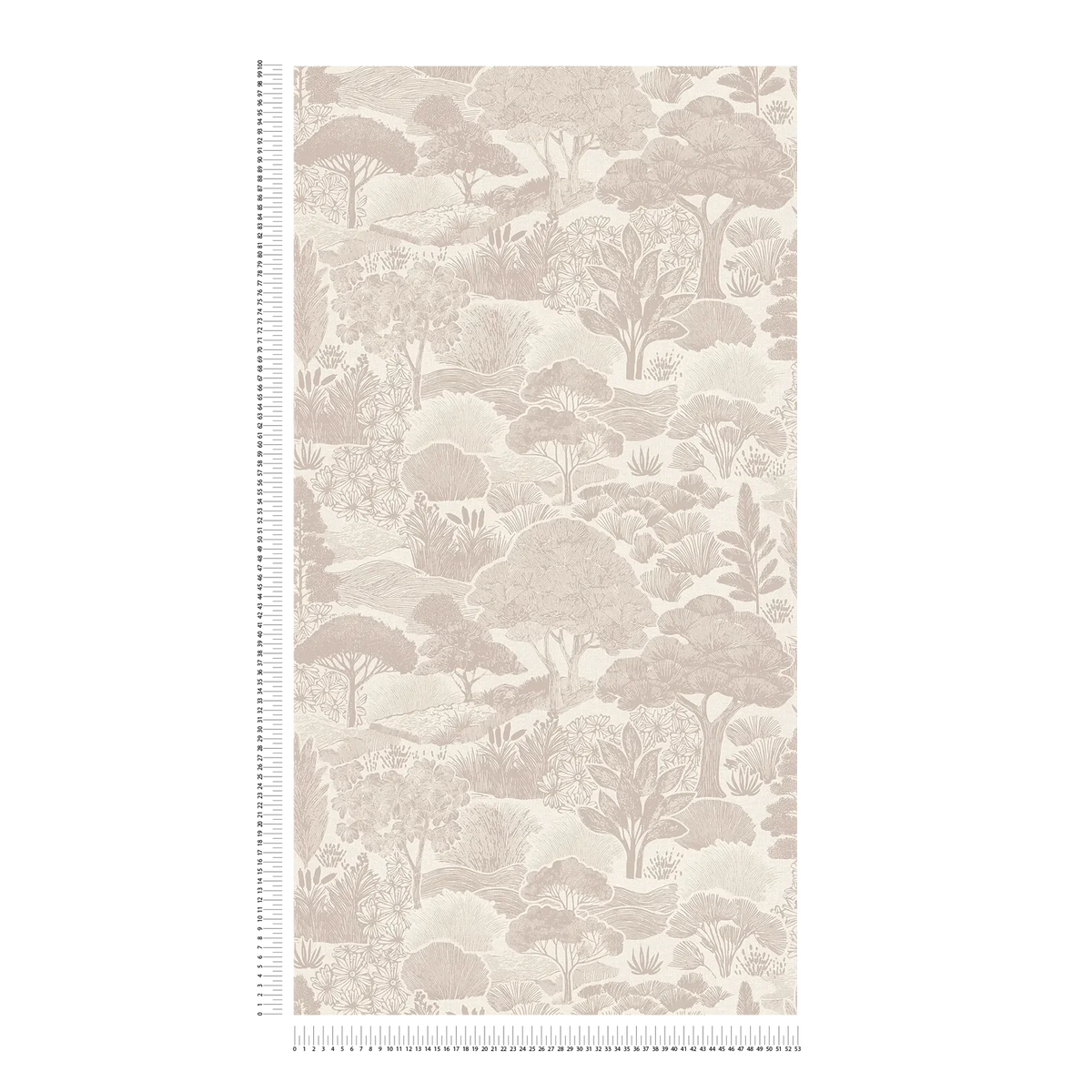 Arbor Woodland Toile Vinyl Wallpaper – Blush Grey