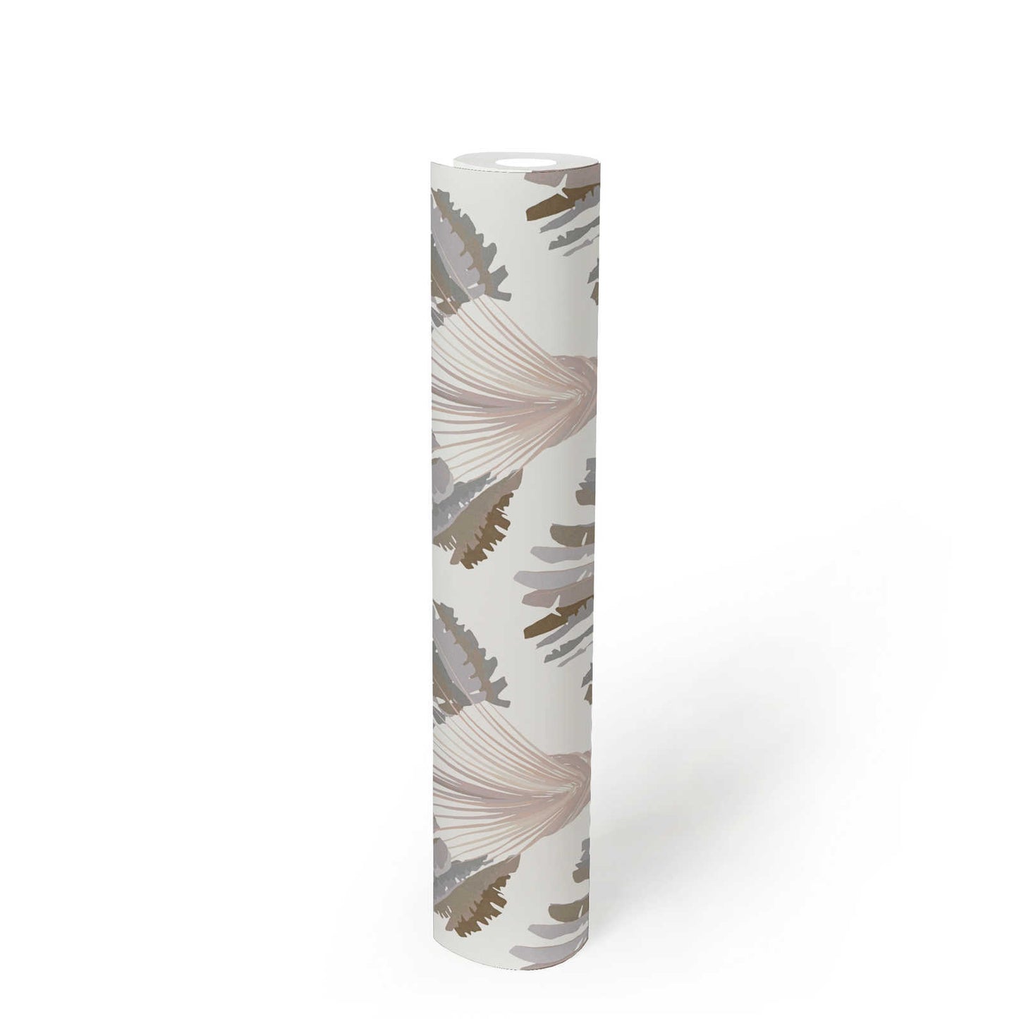 Watercolour Fan Trees Wallpaper - White/Taupe - Discontinuing
