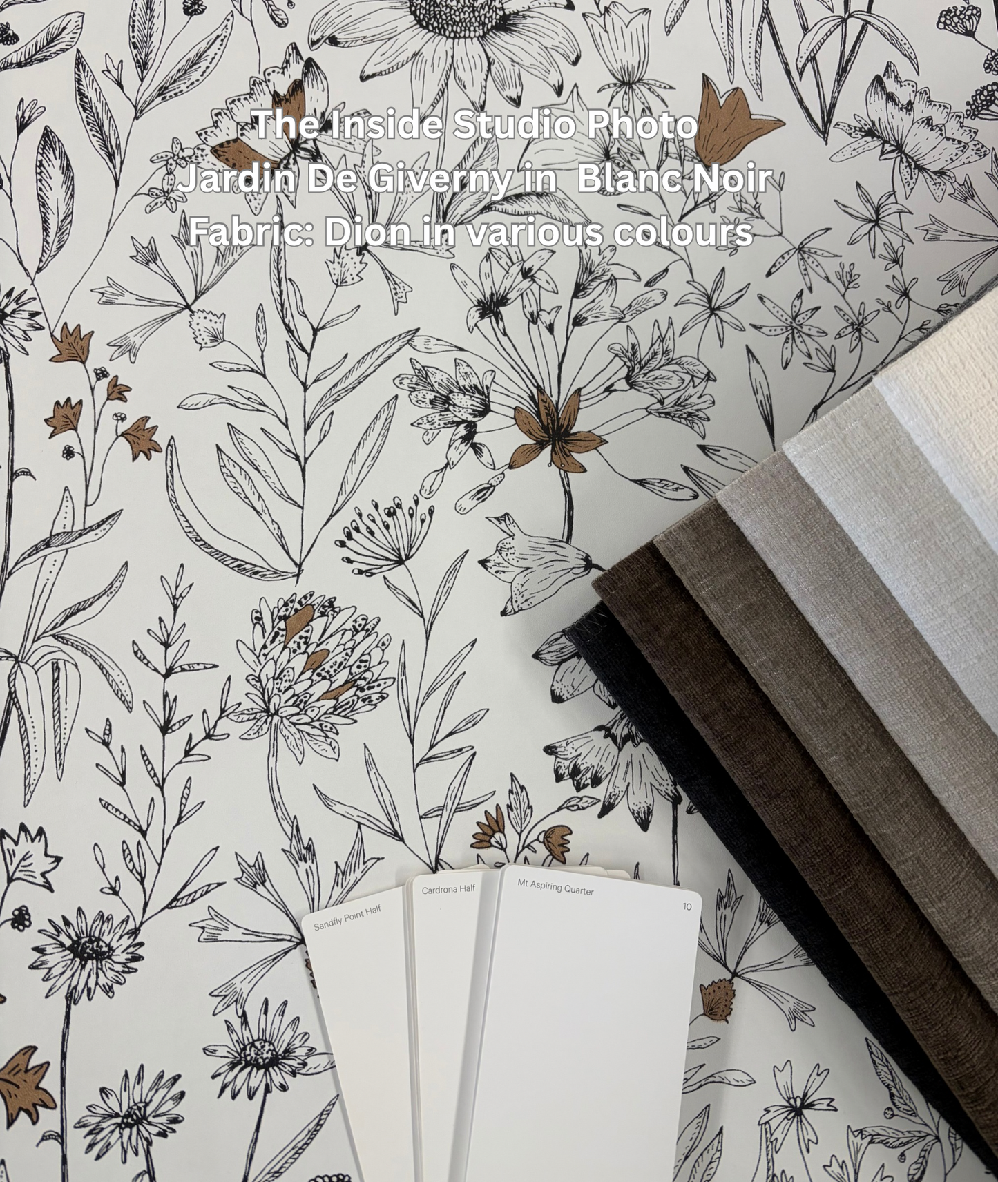 Jardin De Giverny Vinyl Wallpaper - Blanc Noir