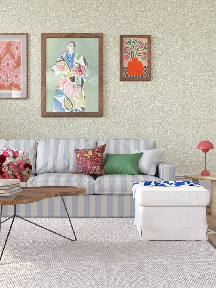Emma Floral Wallpaper - Green