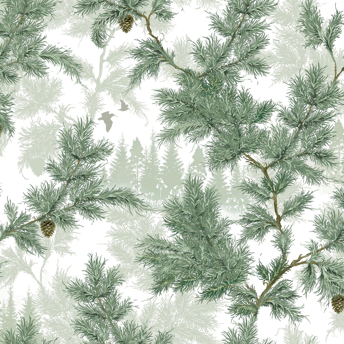 Sample - Sommargläntan Wallpaper - Green