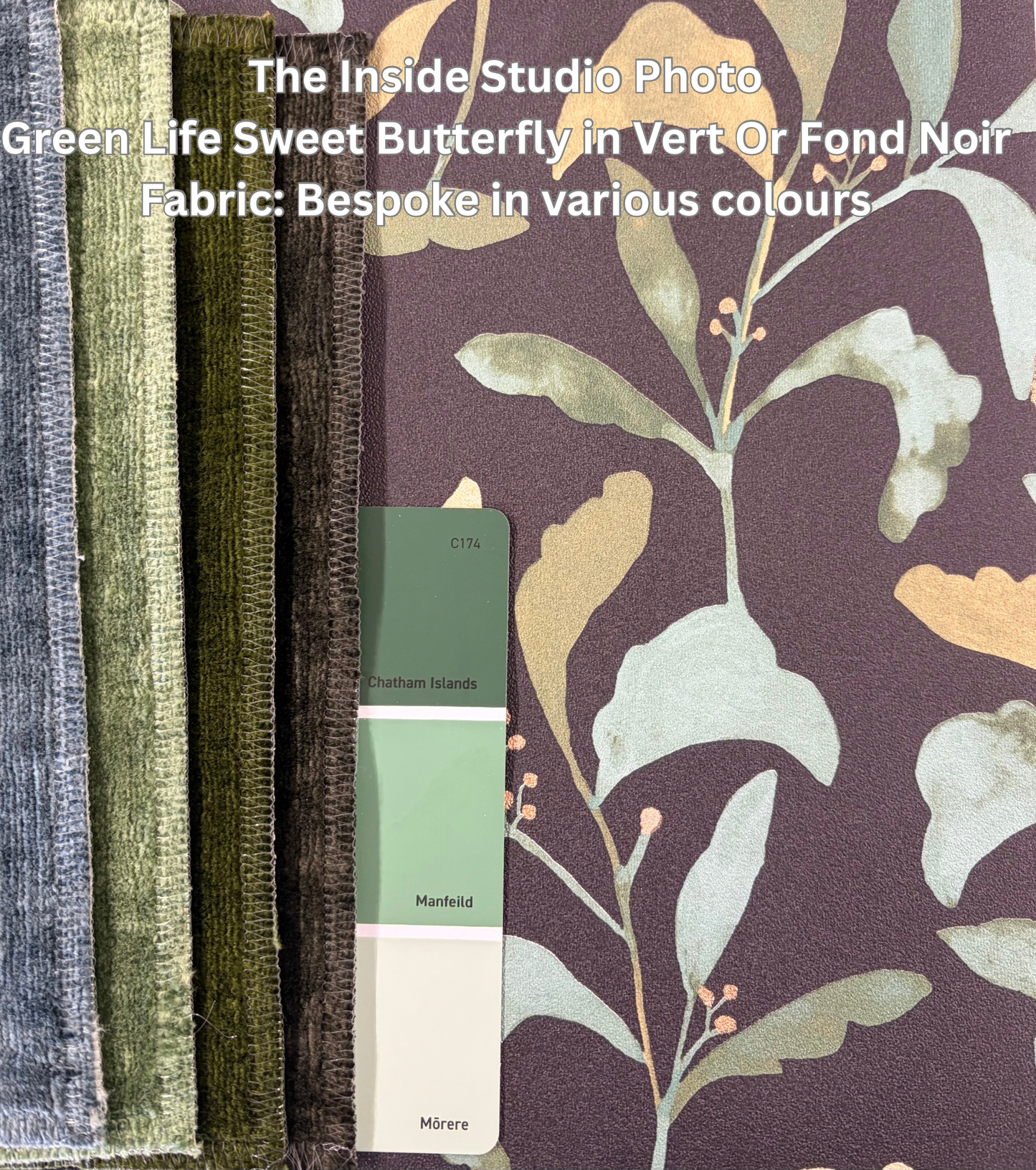 Green Life Sweet Butterfly Wallpaper - Vert Or Fond Noir - Discontinuing