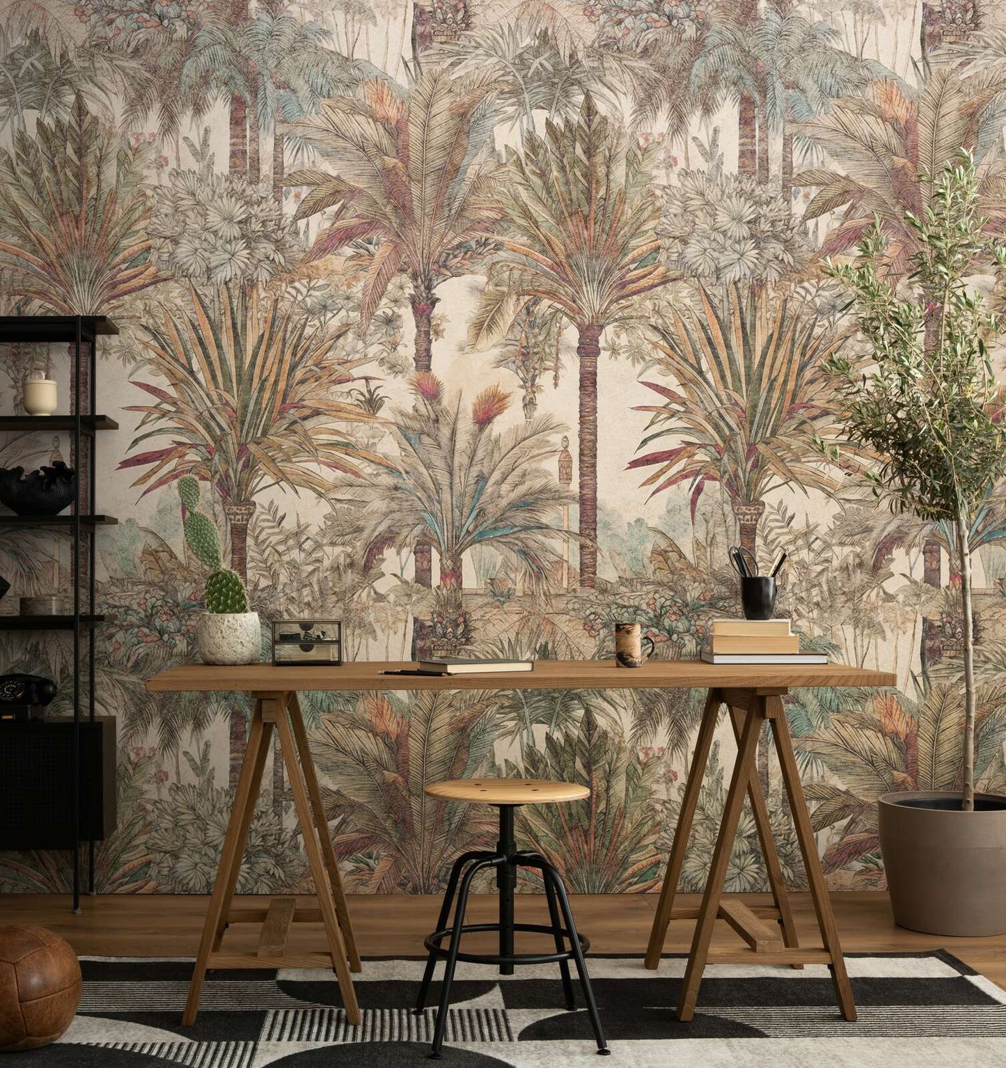 The Wall 4 - Hybrid Wallpaper Mural - Subtle Palms