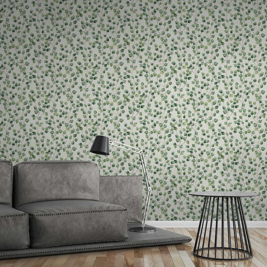 New Leaves Wallpaper - Green/White
