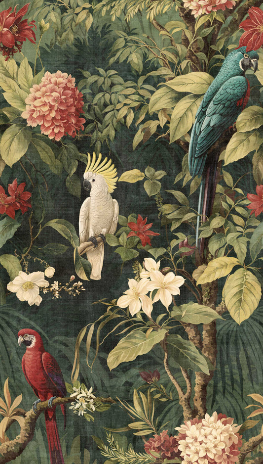 The Wall 4 - Hybrid Wallpaper Mural - Cockatoo
