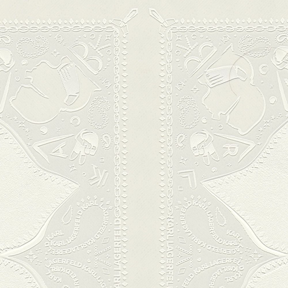 Paisley Block Heavy Weight Wallpaper - White