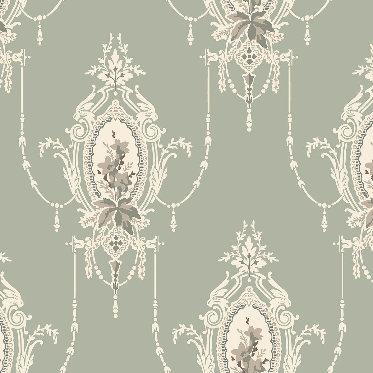Sample - Edsbyn Historical Wallpaper - Green