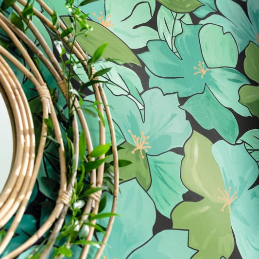 August Flower Power Vinyl Wallpaper - Green - Discontinuing