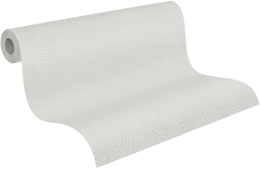 French Affair Wallpaper - White Metallic