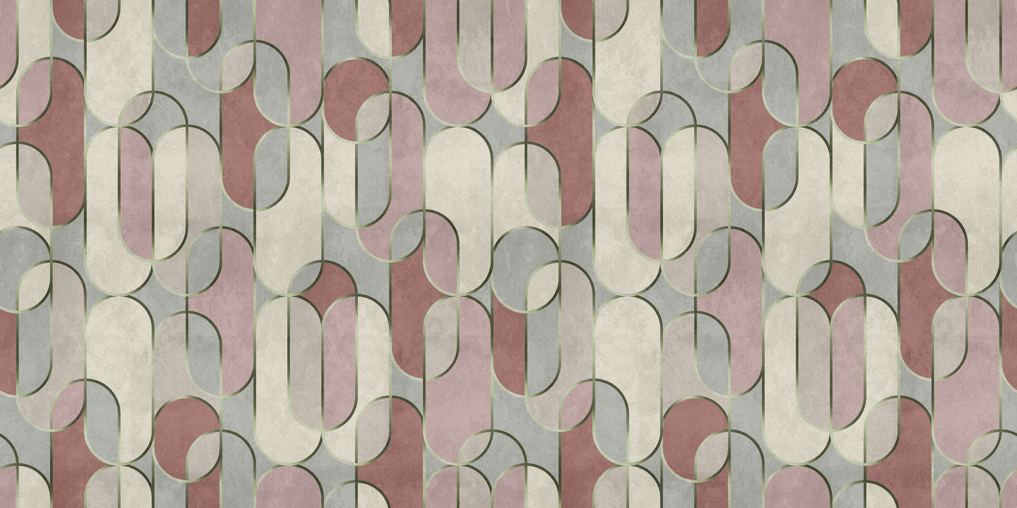 Decovale Ovals - Blush - Custom Sized Wallpaper Mural (per m2)