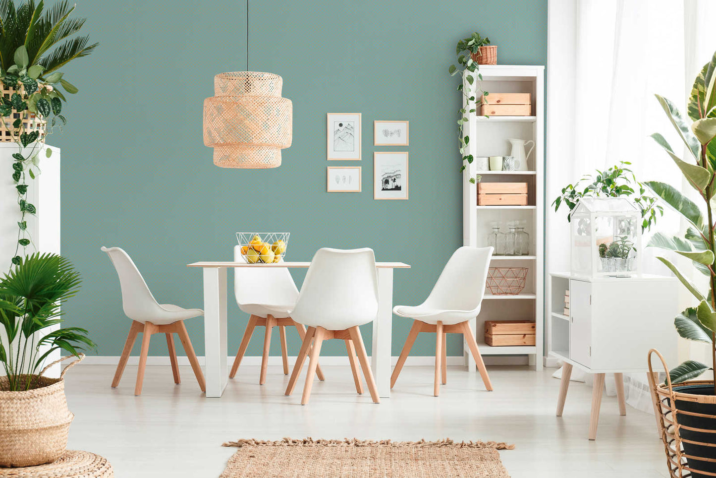 Tiny Wings - Art Deco Wallpaper - Aqua