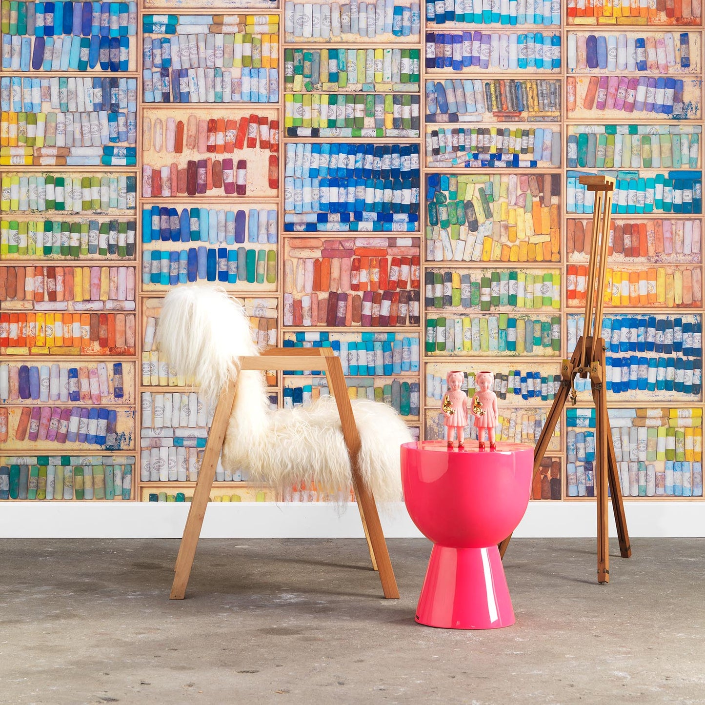 Sample - Coloured Chalk Wallpaper by Mr & Mrs Vintage