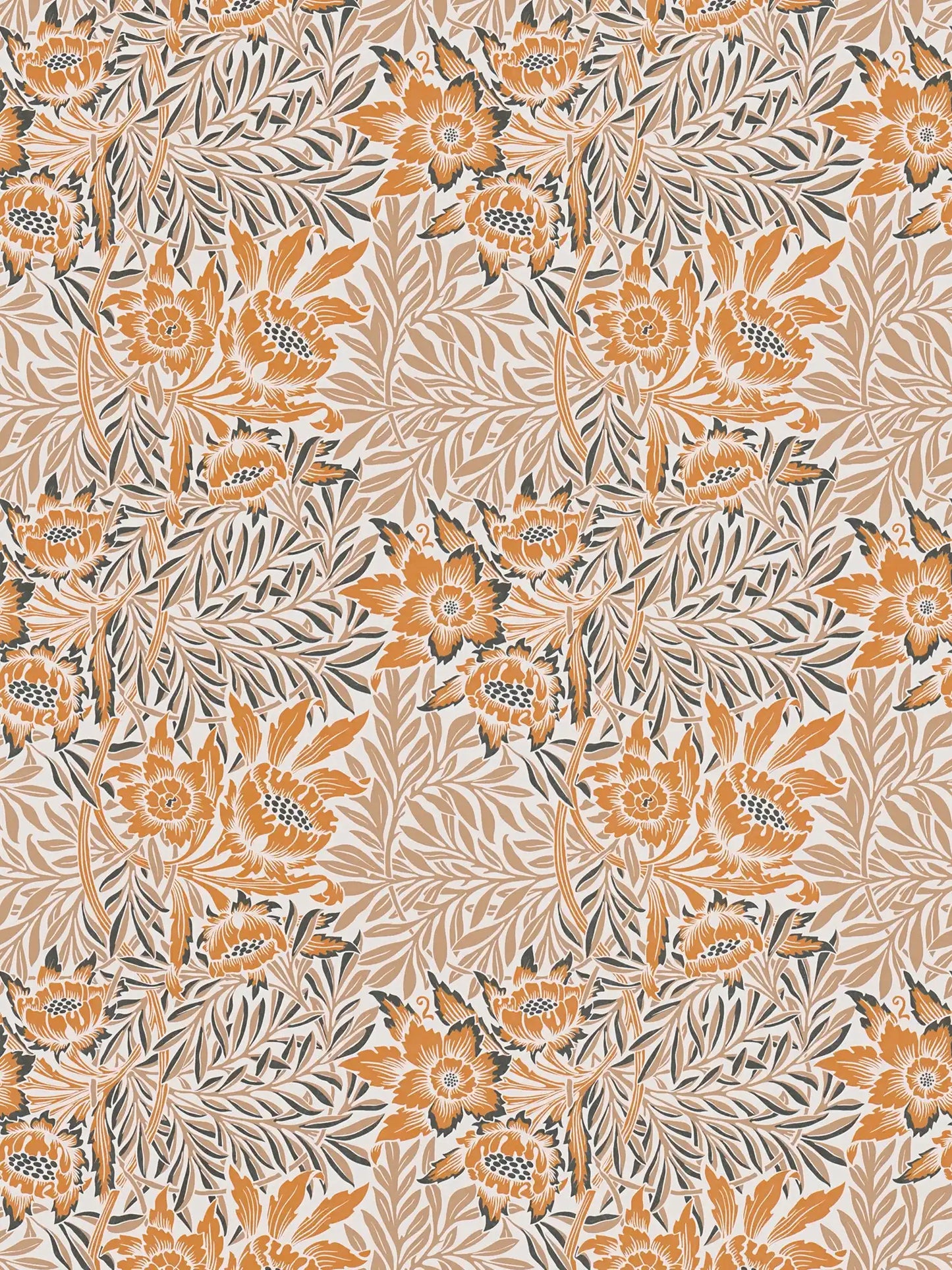 Sample - Baroque Floral Wallpaper - Orange