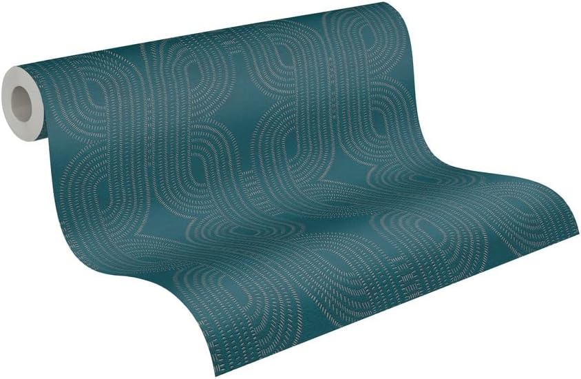 French Affair Wallpaper - Blue Metallic