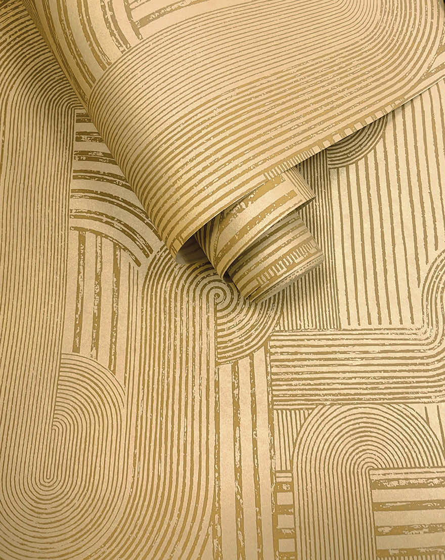Macramé - Boho Geo Wallpaper - Ochre - Discontinuing