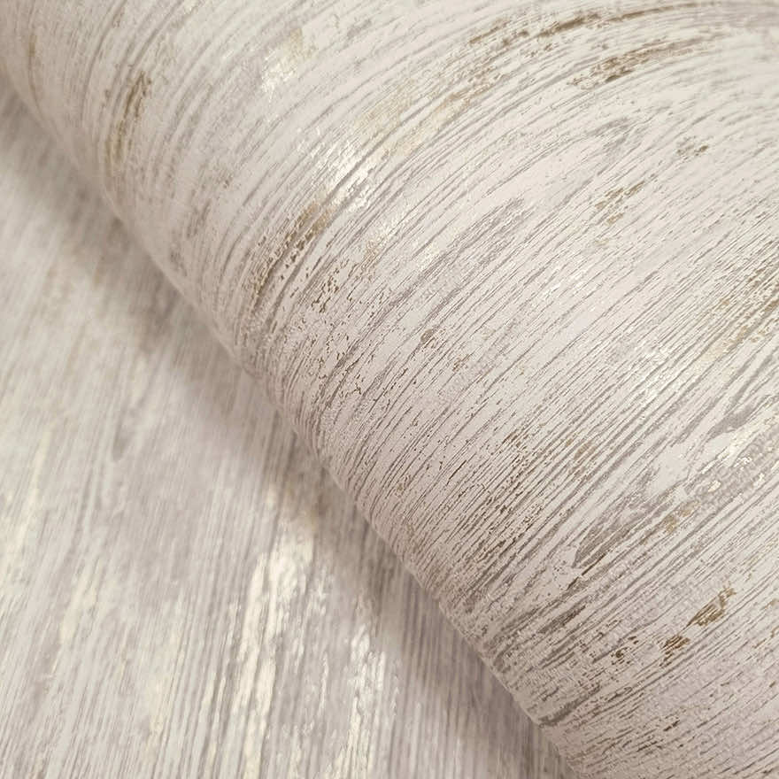 Sapele Wood Panels Wallpaper - Dove