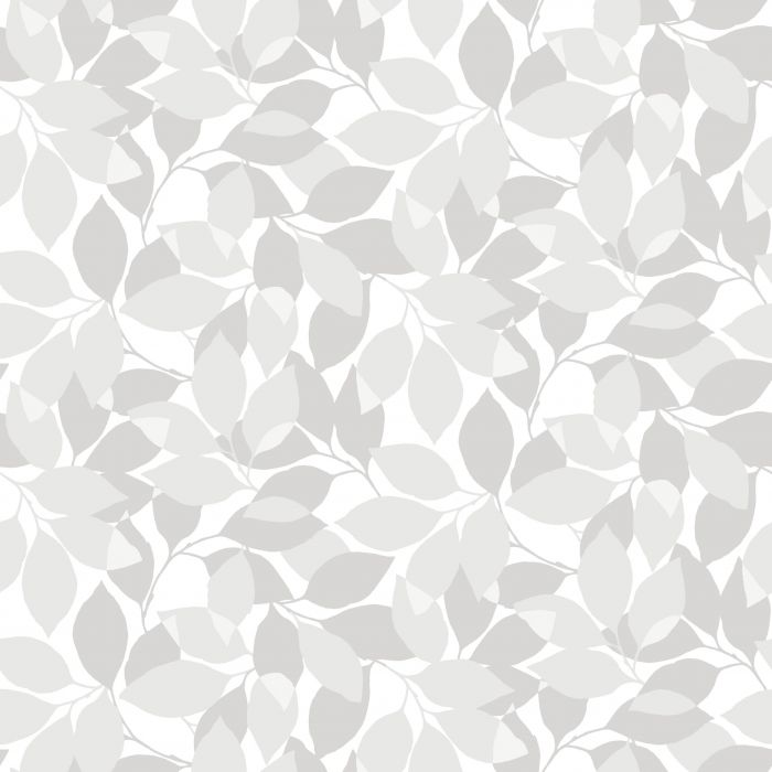 Sample - Augusti - Autumn Leaves Wallpaper - Grey