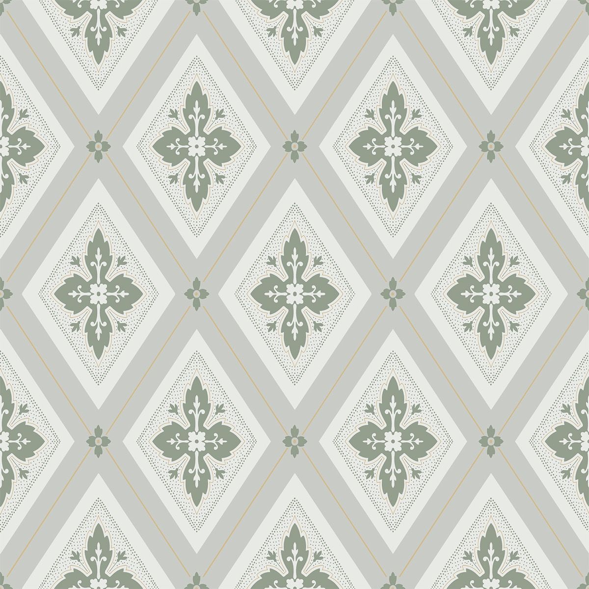 Sample - Astrid Flora Wallpaper - Green