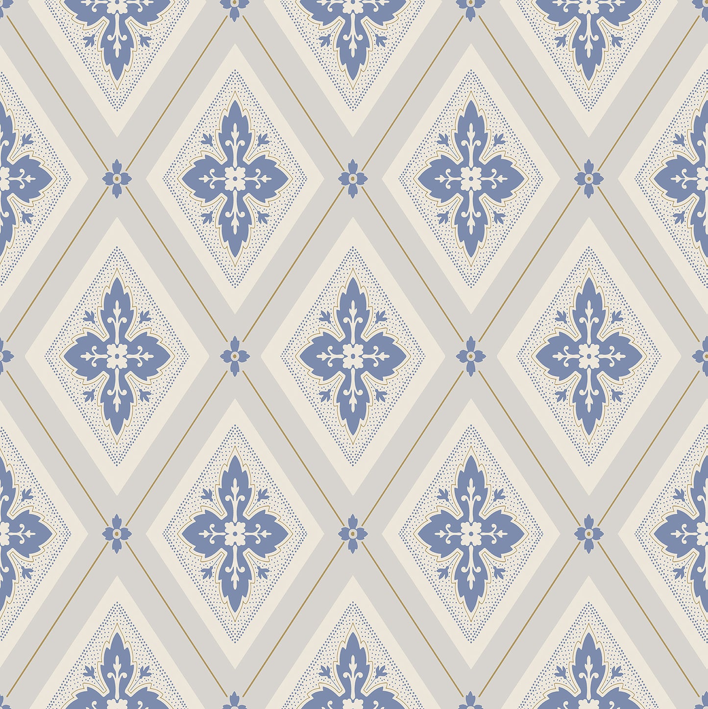 Sample - Astrid Flora Wallpaper - Blue