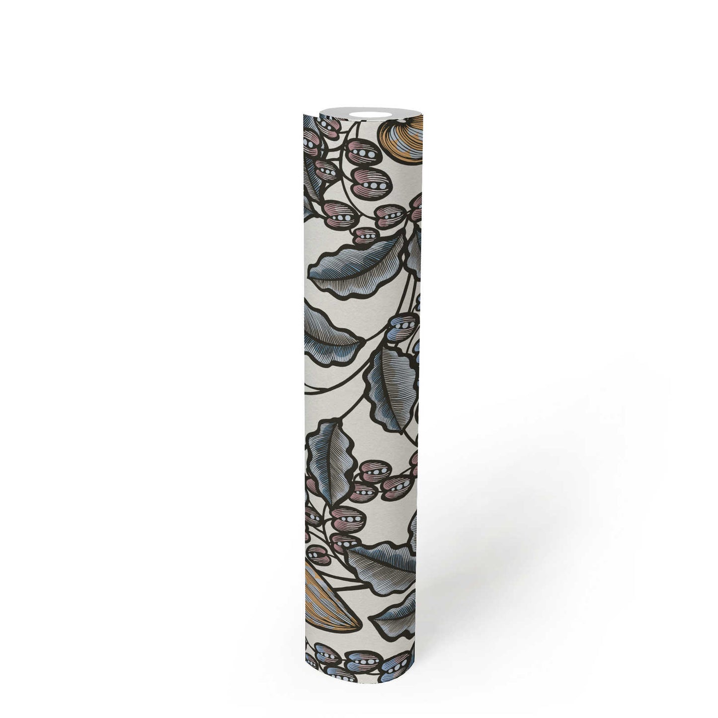 Floral Vine Wallpaper - White/Blue