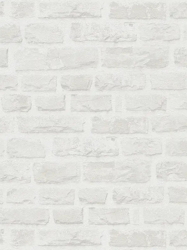 Sample - Classic Brickstone - Natural Wallpaper - White