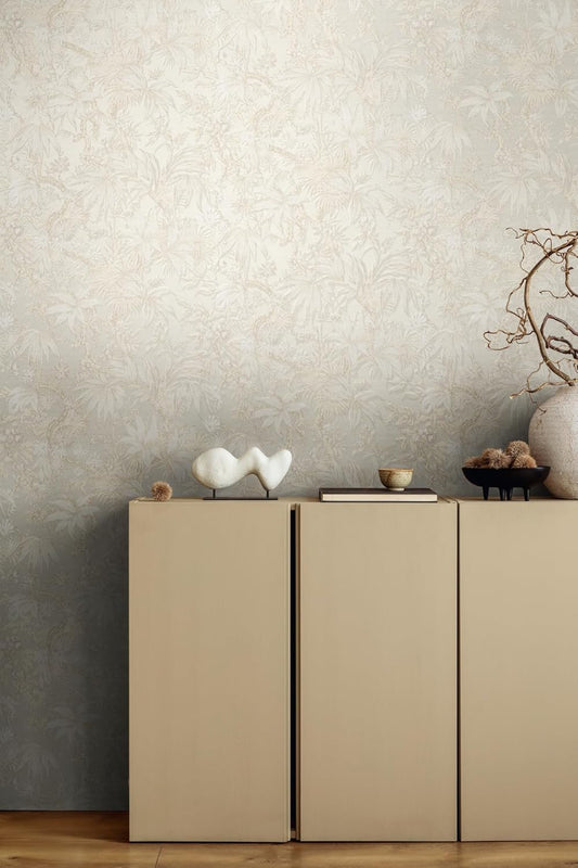 Sepia Memories - Jungle Wallpaper - Cream
