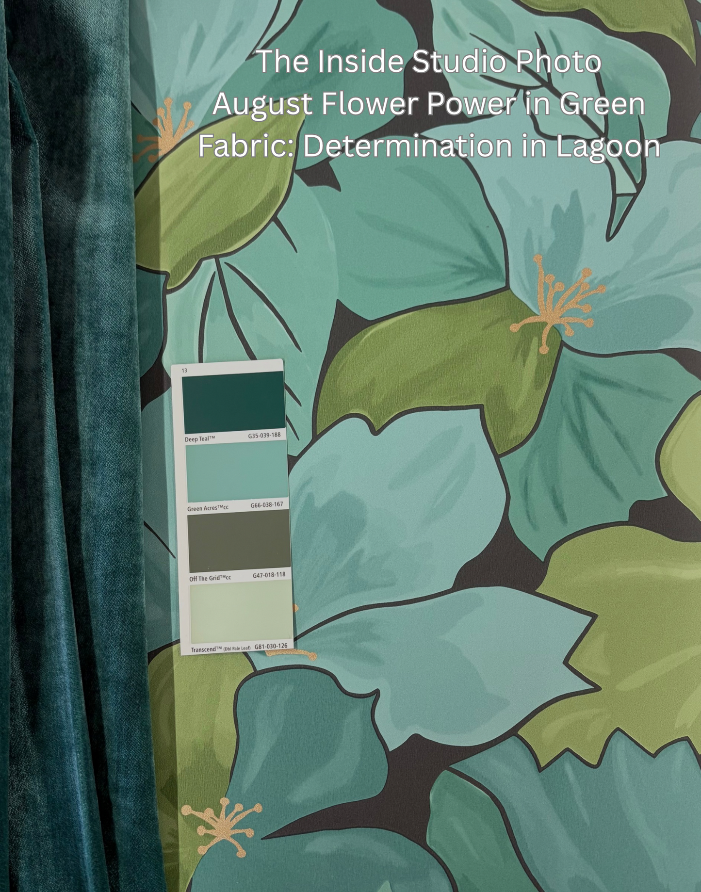 August Flower Power Vinyl Wallpaper - Green - Discontinuing