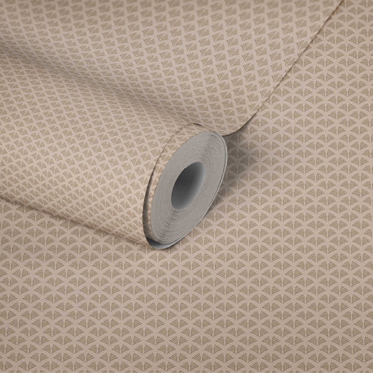 Tiny Wings - Art Deco Wallpaper - Mocha