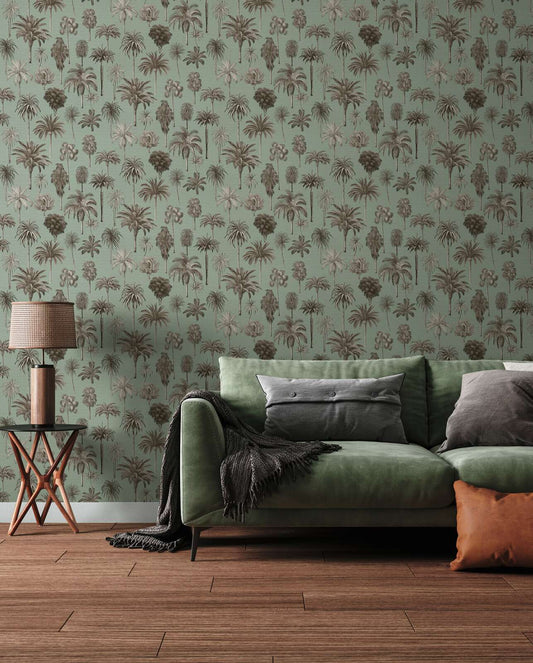 Riviera Palm Tree Wallpaper – Sage