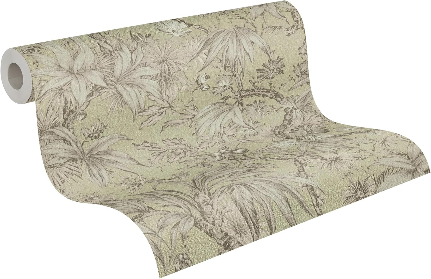 Sepia Memories - Jungle Wallpaper - Green Metallic