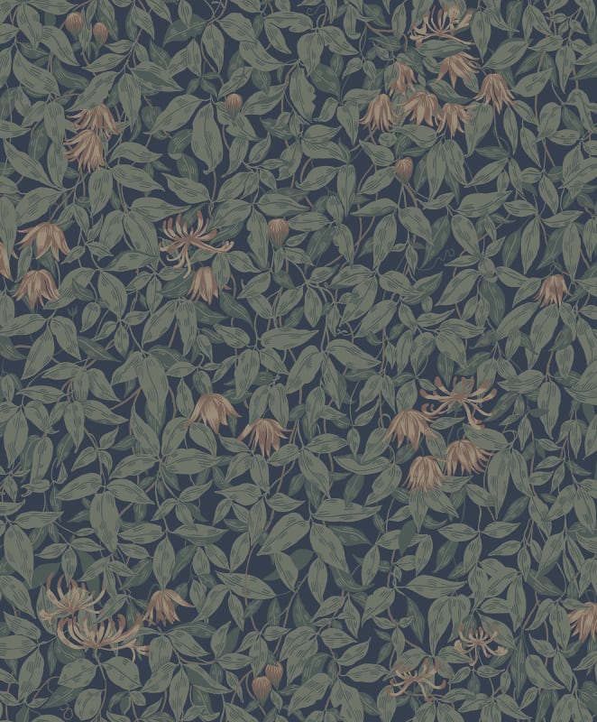 Linnea Garden Wallpaper - Midnight Blue
